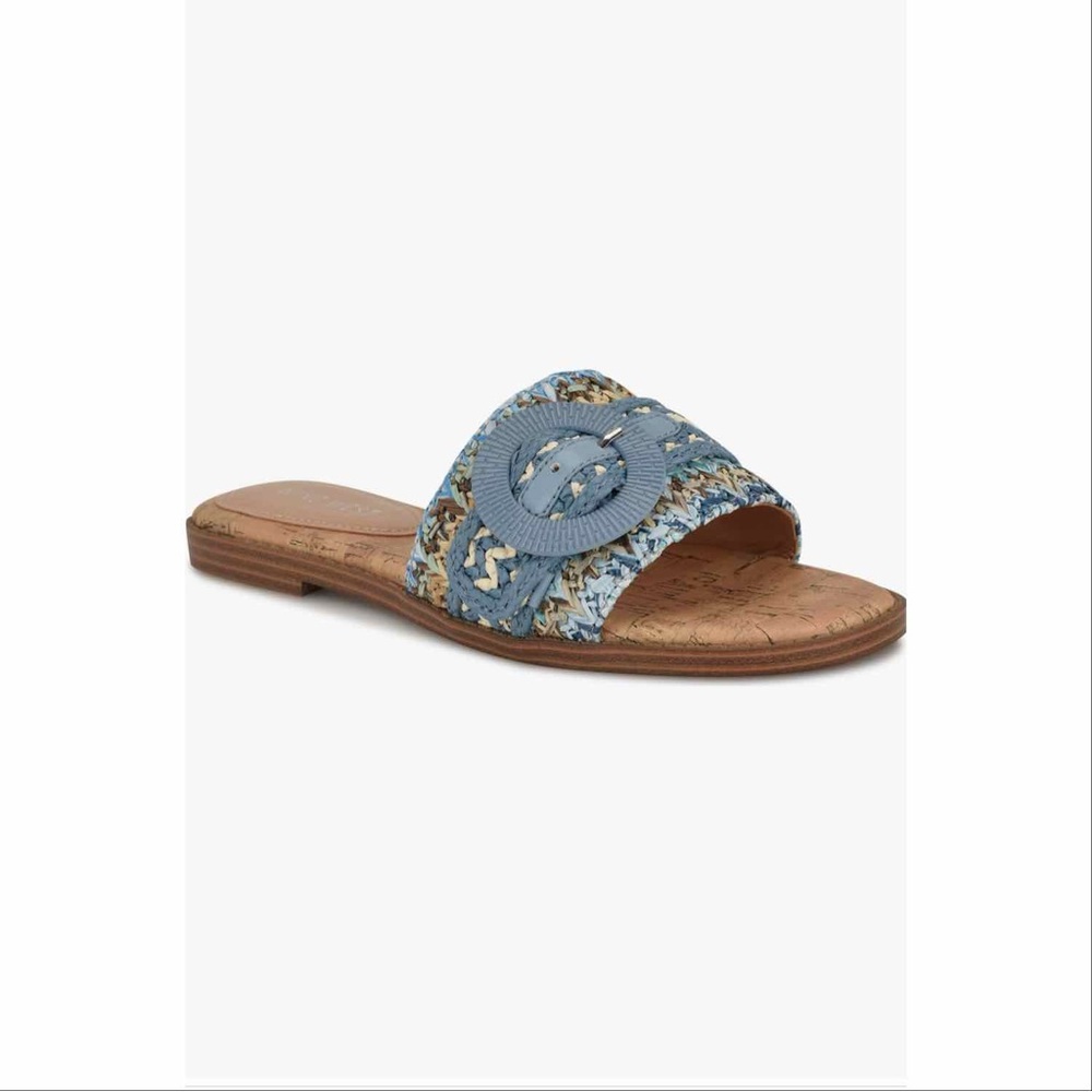 Women's Nine West Blue Pappy Slide Sandals